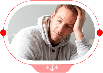 Hombre afectado por diabetes